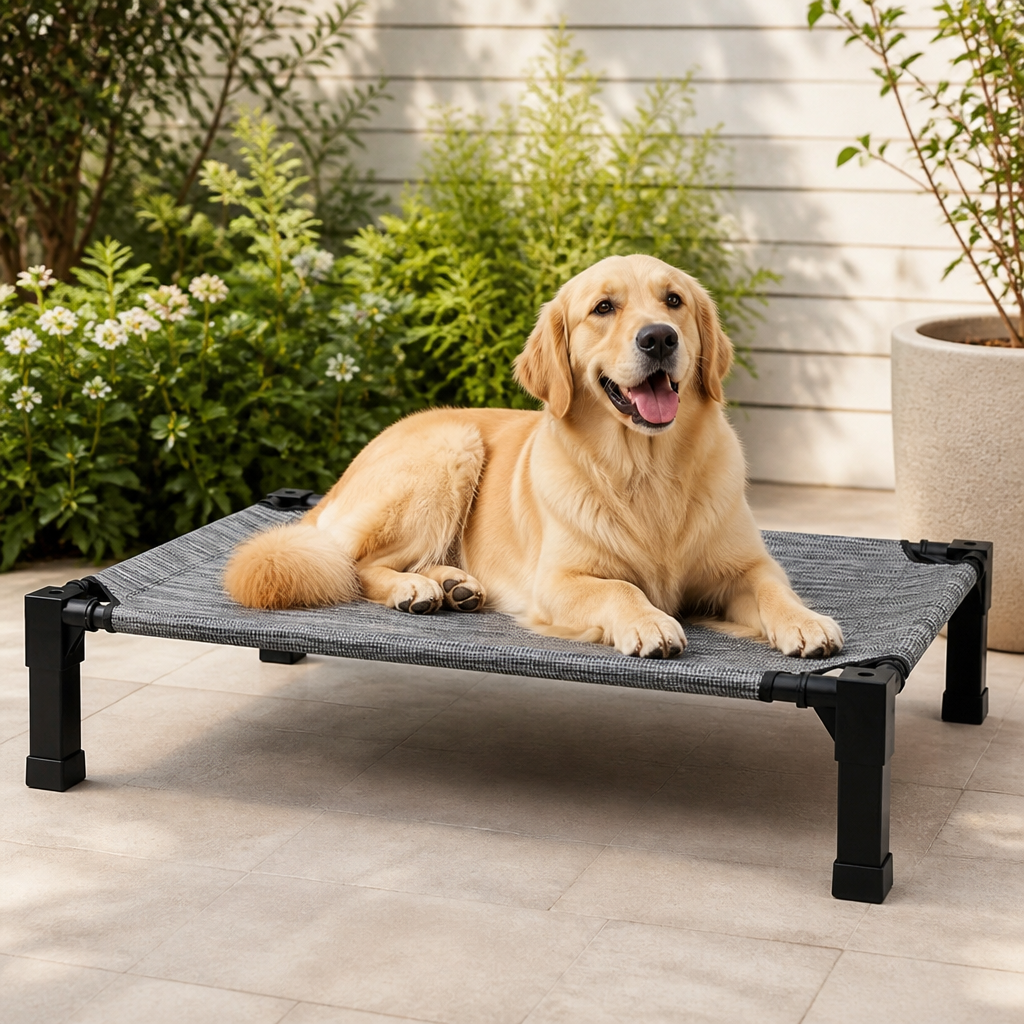 Elevated Cooling Breathable Mesh Dog Bed Metal Frame