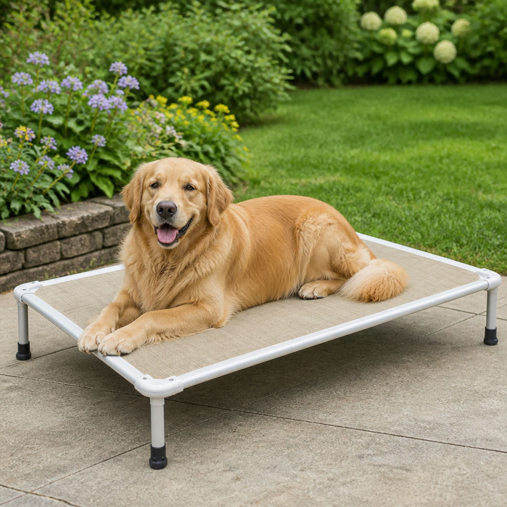 Elevated Cooling Breathable Mesh Dog Bed Aluminum Frame