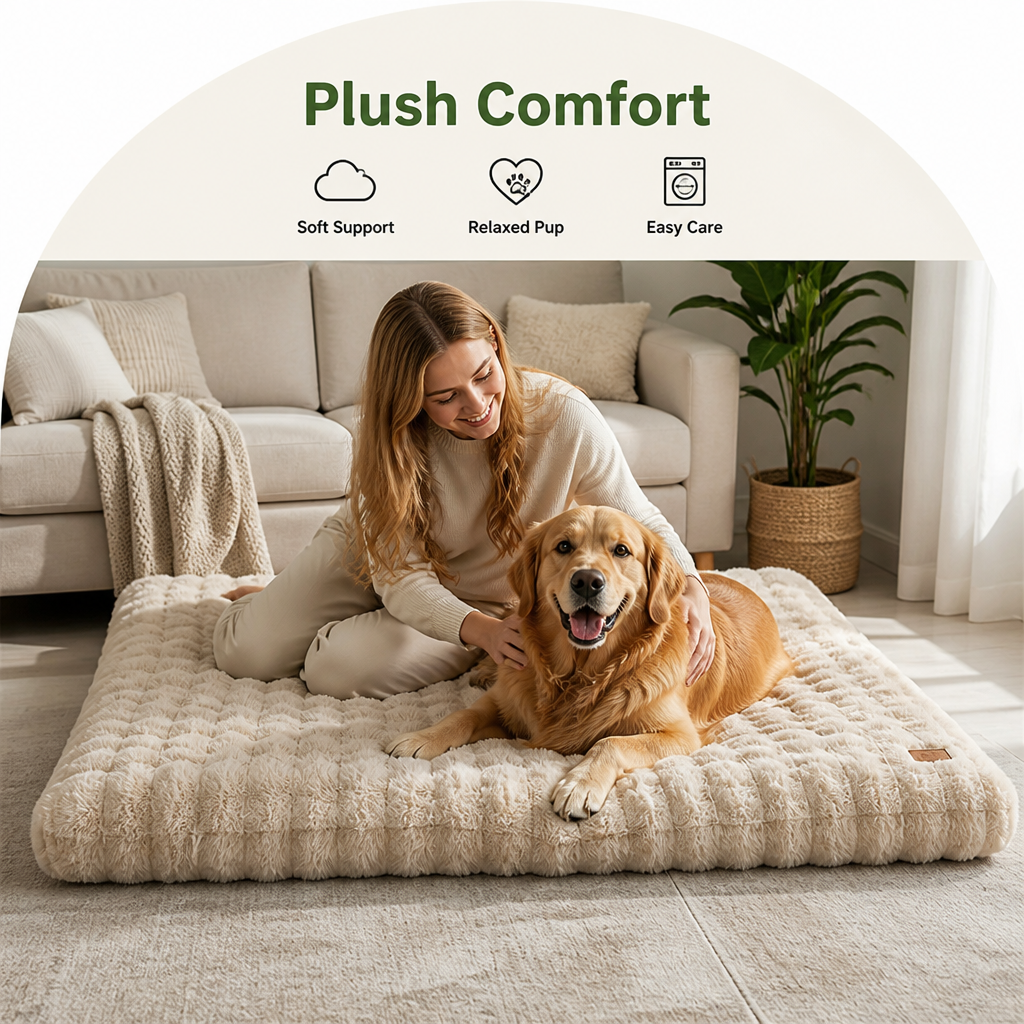 Thick Polyurethane Foam Dog Bed Removable Cover