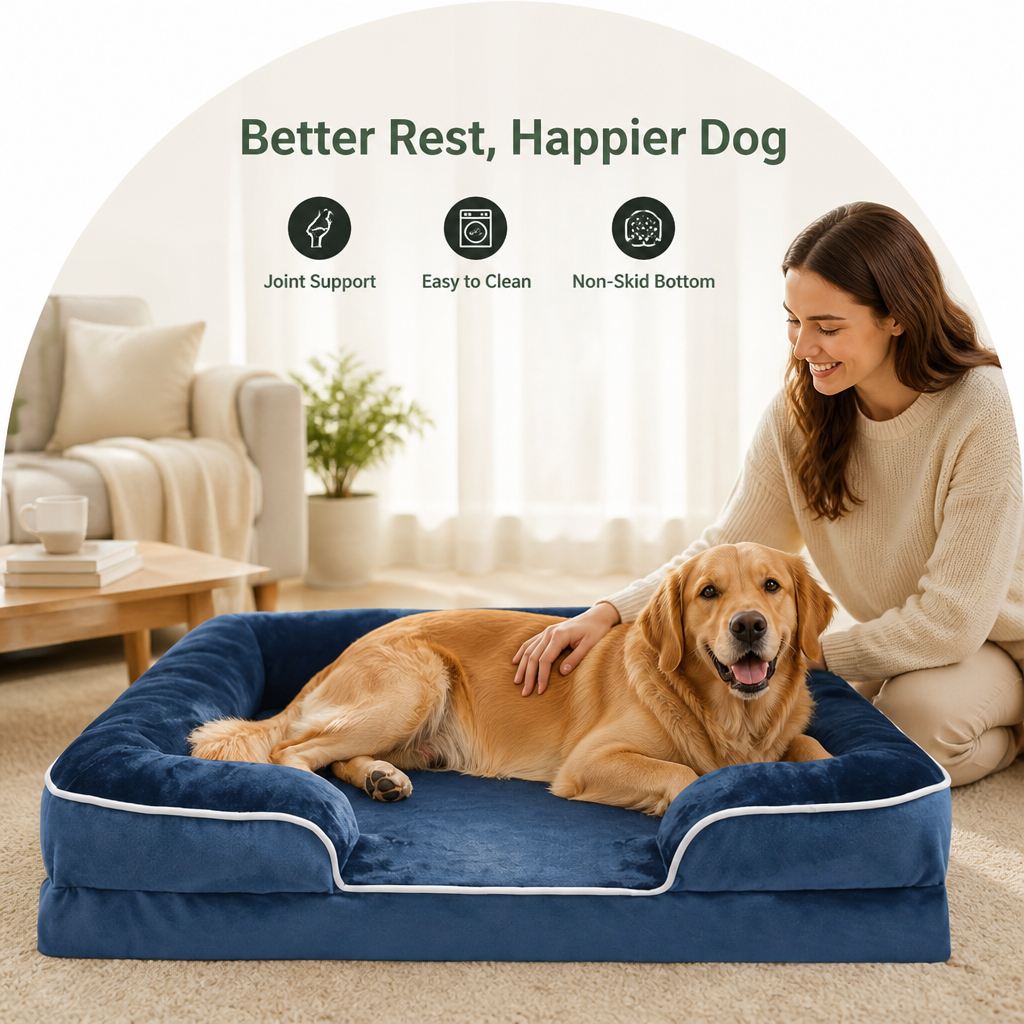 Orthopedic Support Foam Anti-Skid Dog Bed Removable Cover