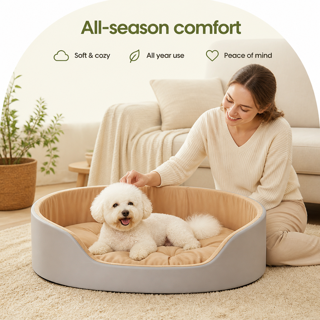 Warm All-Season Thick Polyester Fiber Dog Bed