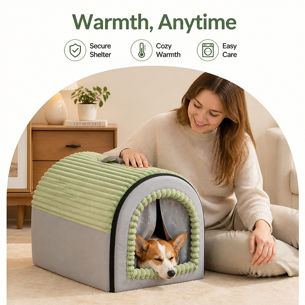Insulated Washable Pet Cave Bed Removable Cover