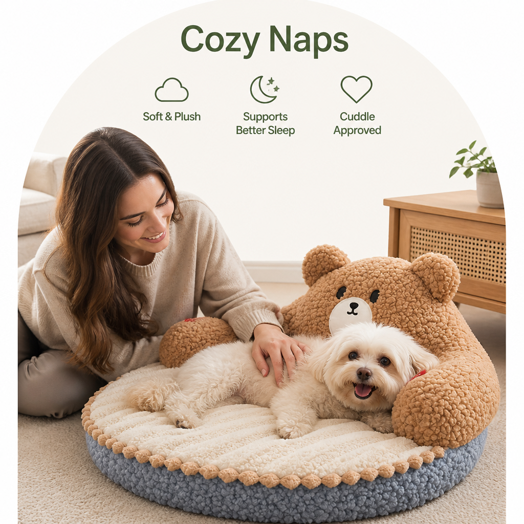 Round Memory Foam Pet Bed Removable Mattress