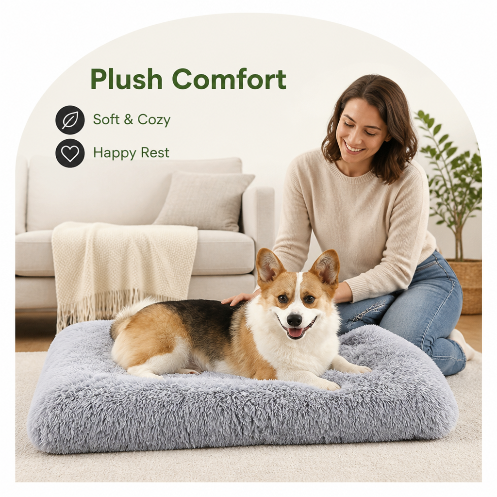 Cozy Plush Dog Bed Removable Cover