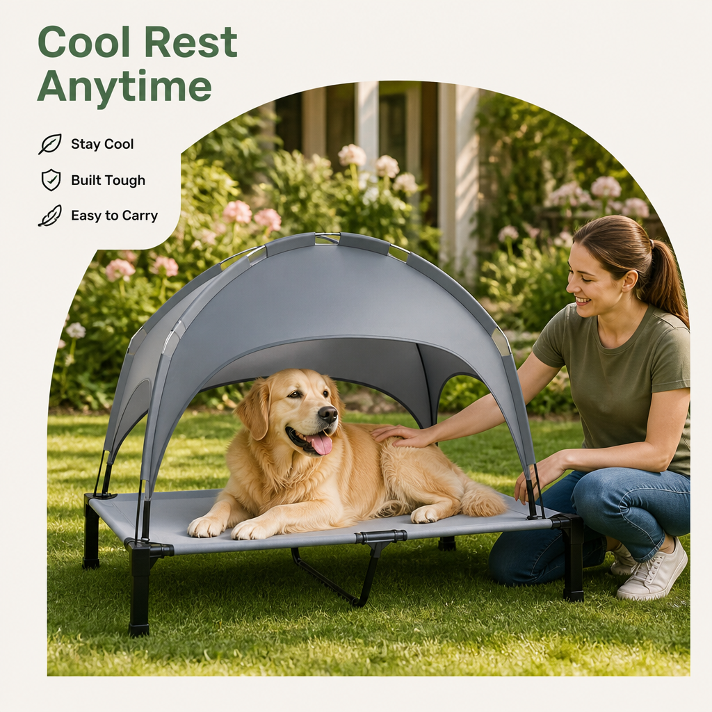 Elevated Cooling Portable Nylon Dog Bed