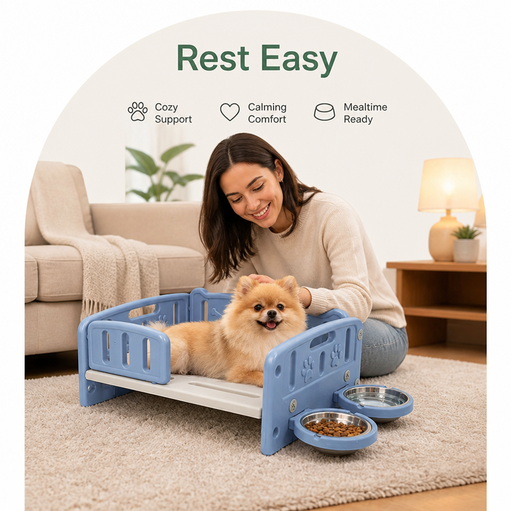 Orthopedic Calming Plush Elevated Entry Pet Sofa Bed