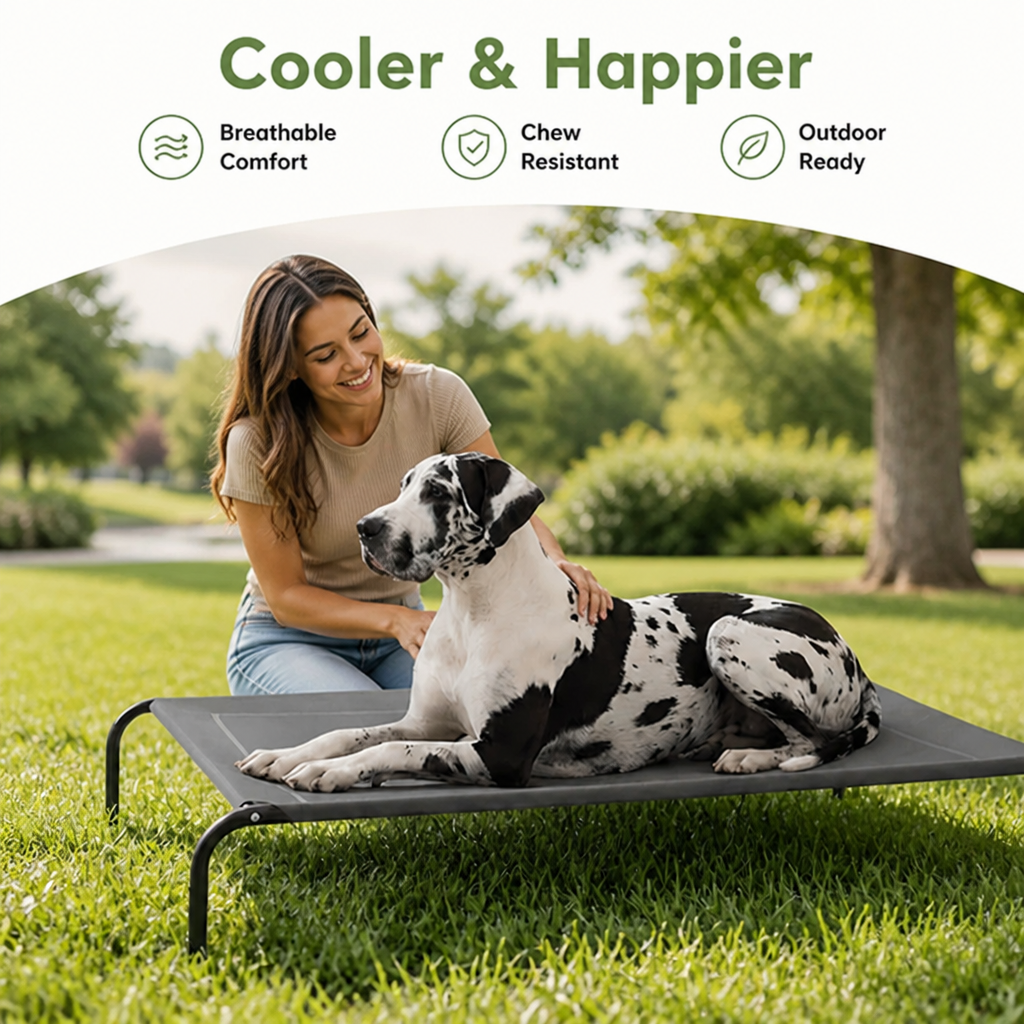 Elevated Cooling Mesh Chew Resistant Dog Bed
