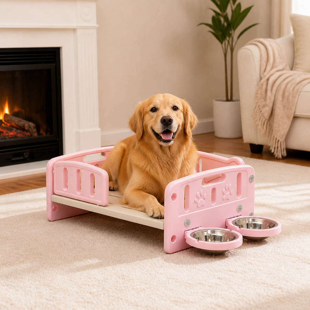 Orthopedic Calming Plush Elevated Entry Pet Sofa Bed