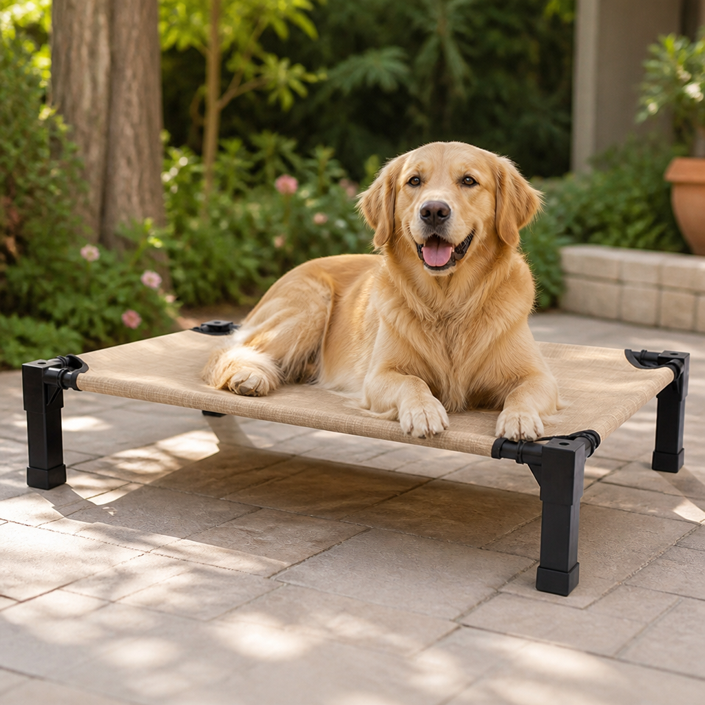 Elevated Cooling Breathable Mesh Dog Bed Metal Frame
