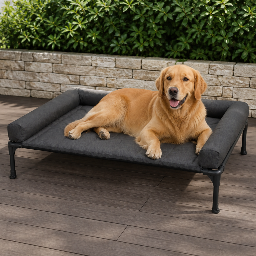 Elevated Cooling Mesh Dog Bed Removable Pillow Top