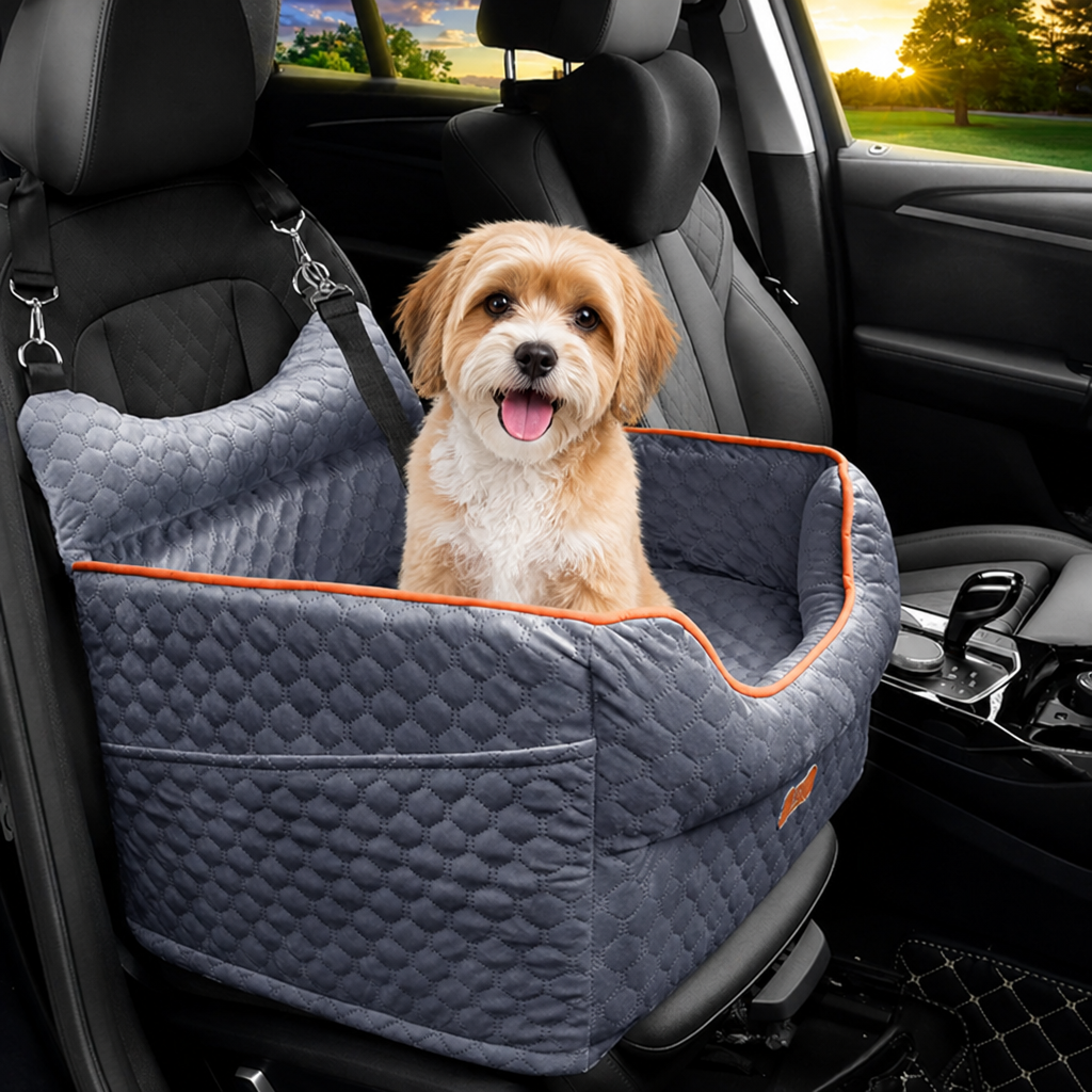 Elevated Dog Car Booster Seat Removable Washable Bed
