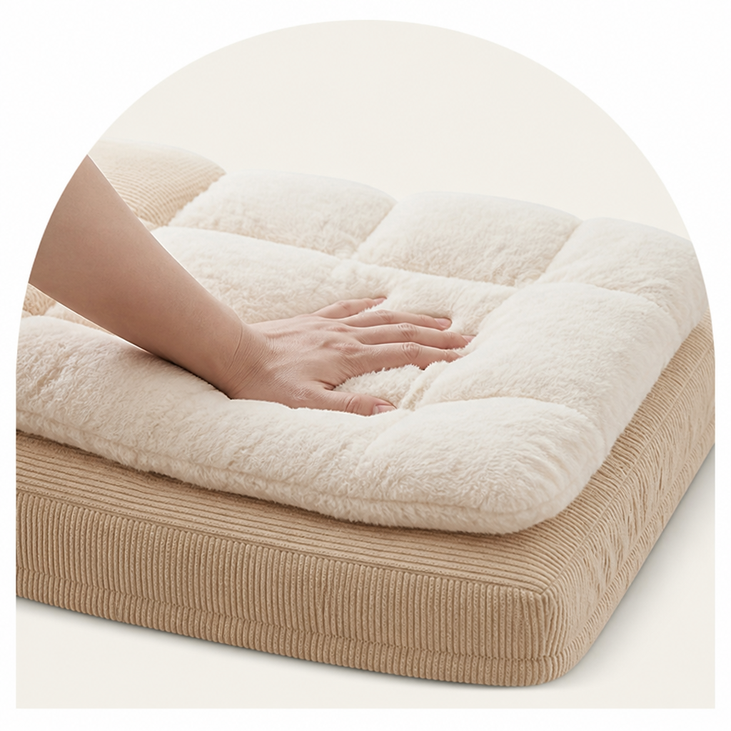 Ergonomic Spinal Support Foam Removable Pillow Dog Bed