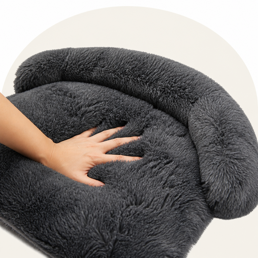 Plush Neck Pillow Polyester Pet Sofa Bed Removable Cover