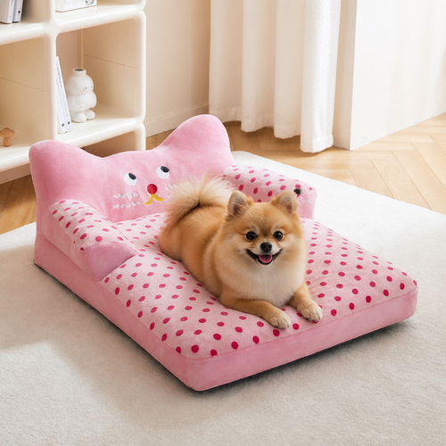 Calming Polyester Non-Slip Pet Sofa Bed Removable Cover