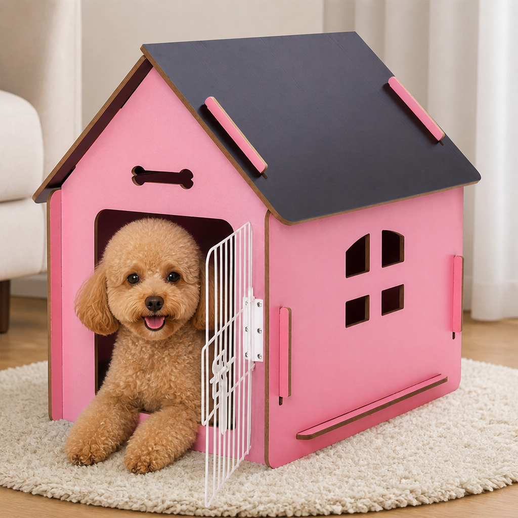 Elevated Ventilated Wood Pet House
