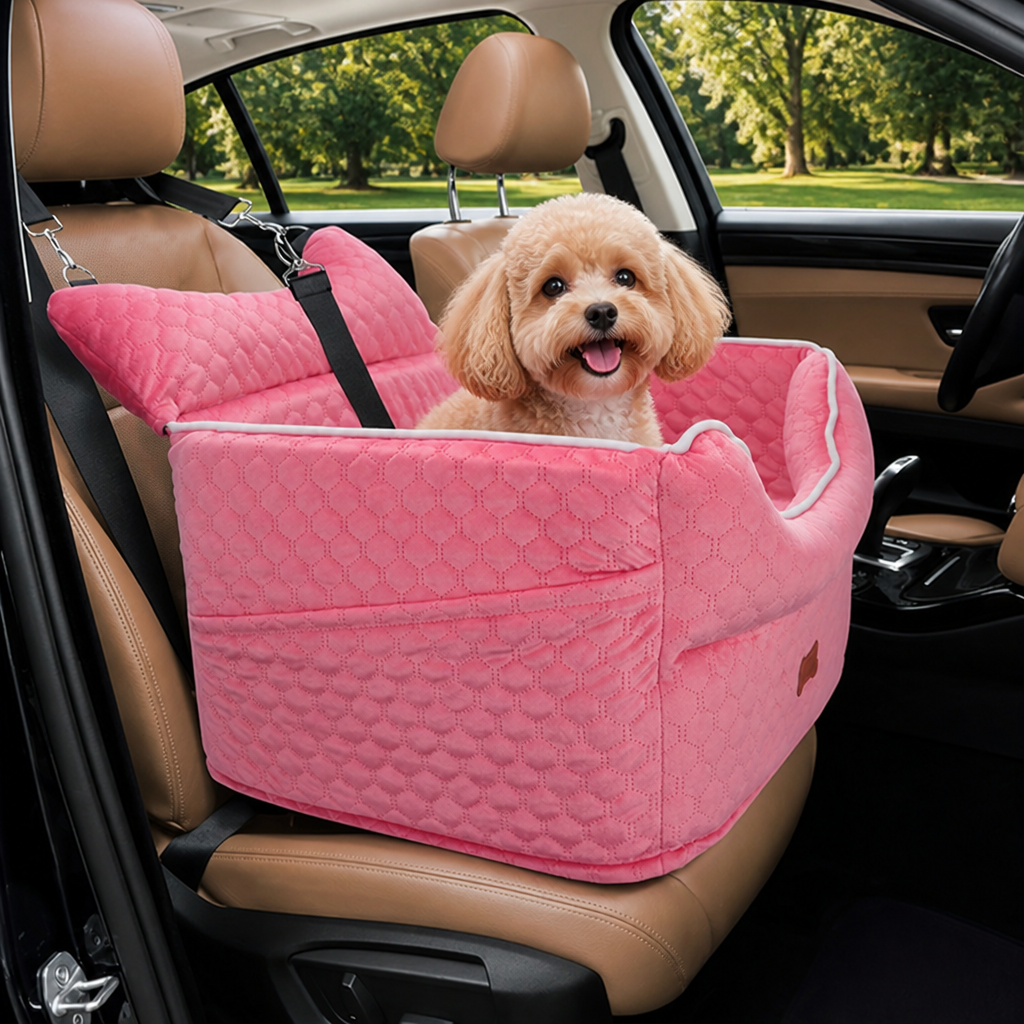 Elevated Dog Car Booster Seat Removable Washable Bed