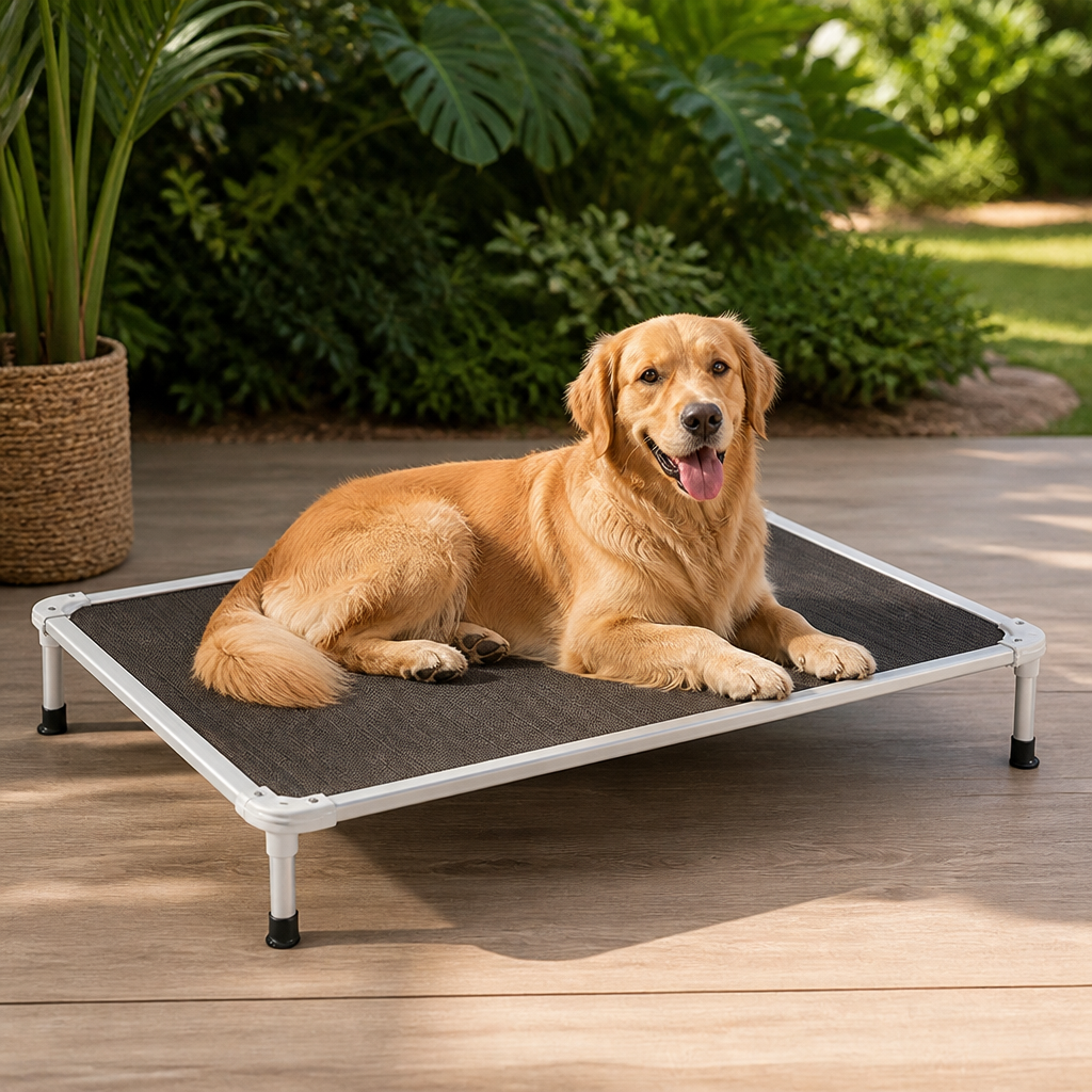 Elevated Cooling Breathable Mesh Dog Bed Aluminum Frame