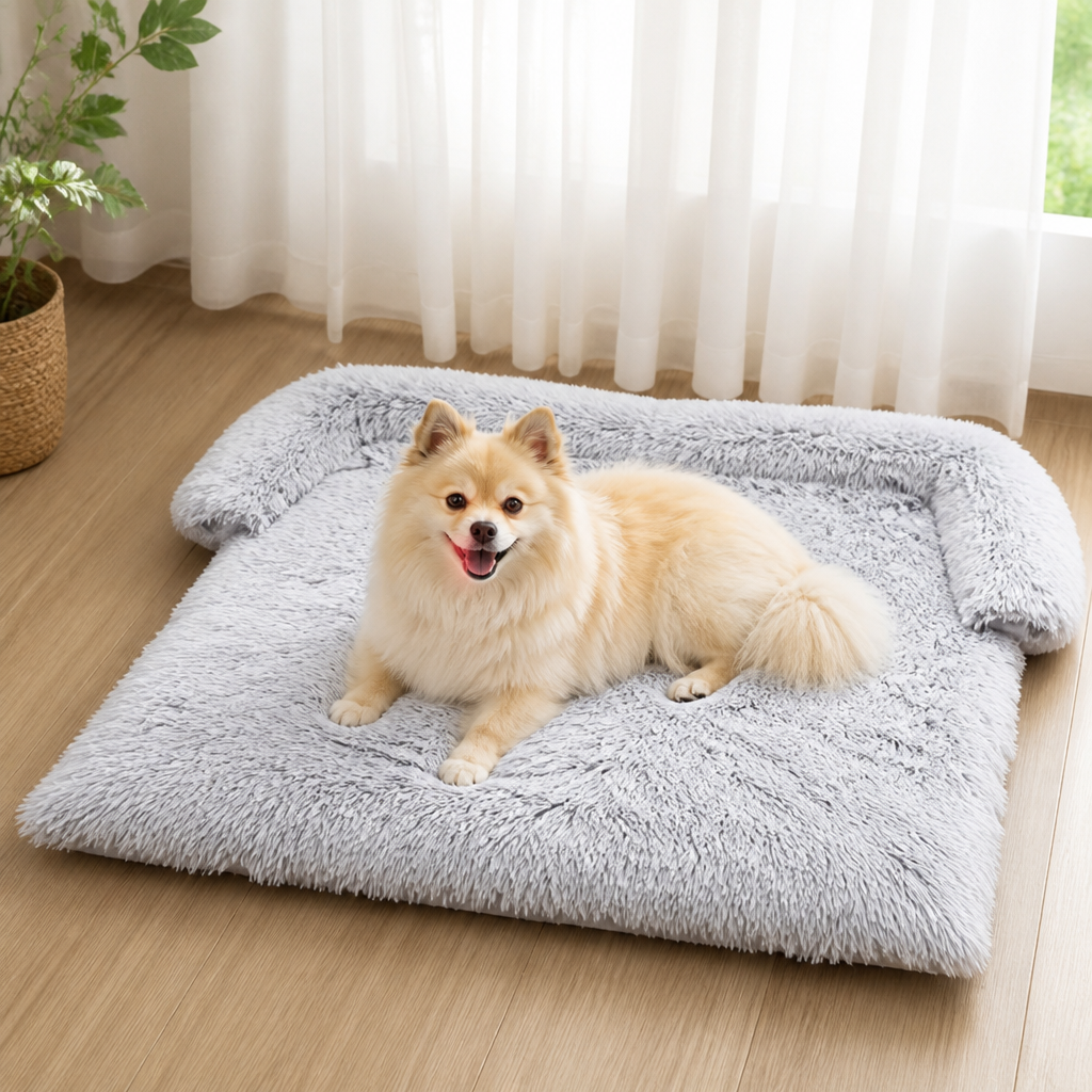 All-Season Fluffy Washable Pet Sofa Bed Removable Cover