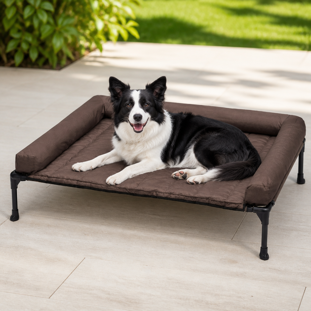 Elevated Cooling Mesh Dog Bed Removable Pillow Top