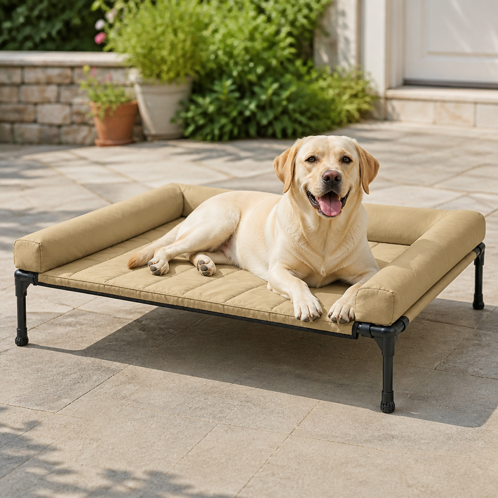 Elevated Cooling Mesh Dog Bed Removable Pillow Top