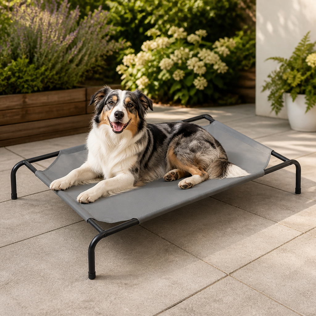 Elevated Cooling Breathable Mesh Dog Bed Metal Frame