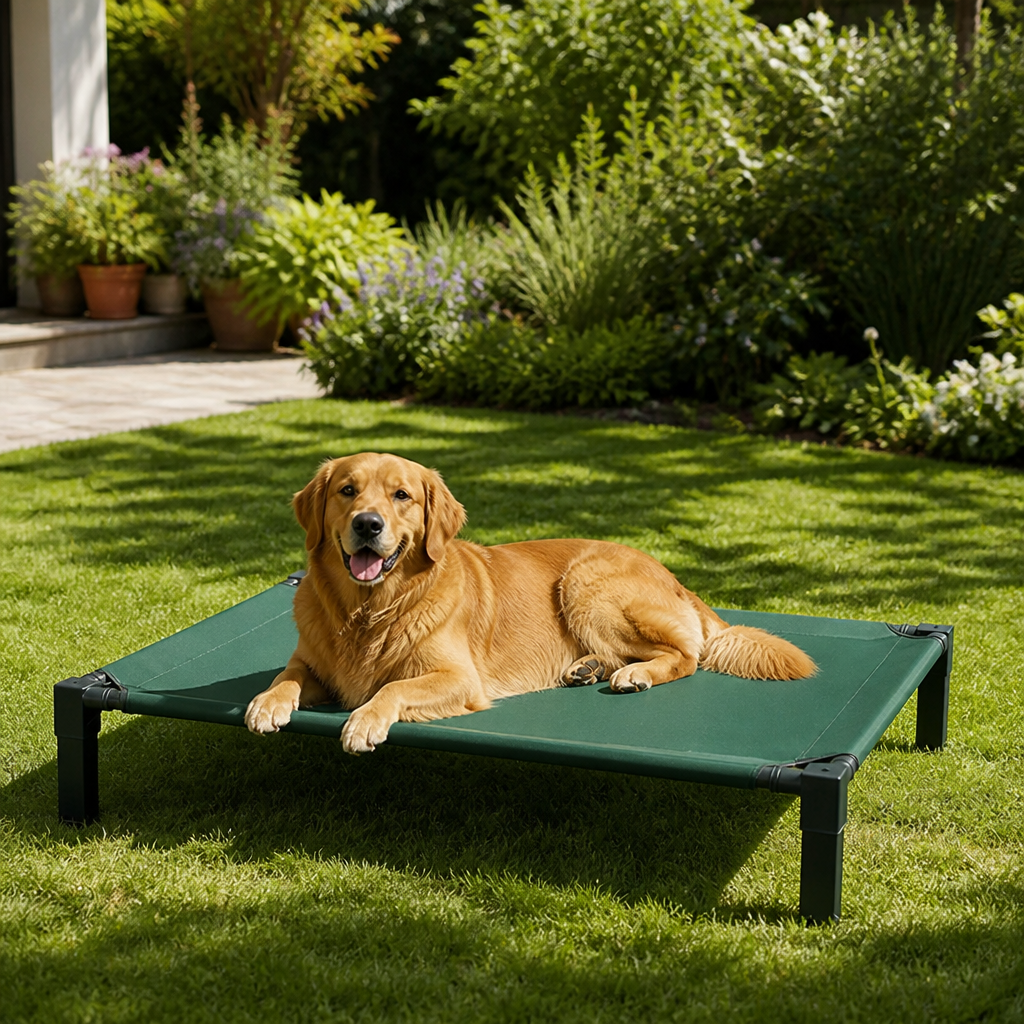 Elevated Cooling Portable Dog Cot Removable Canopy