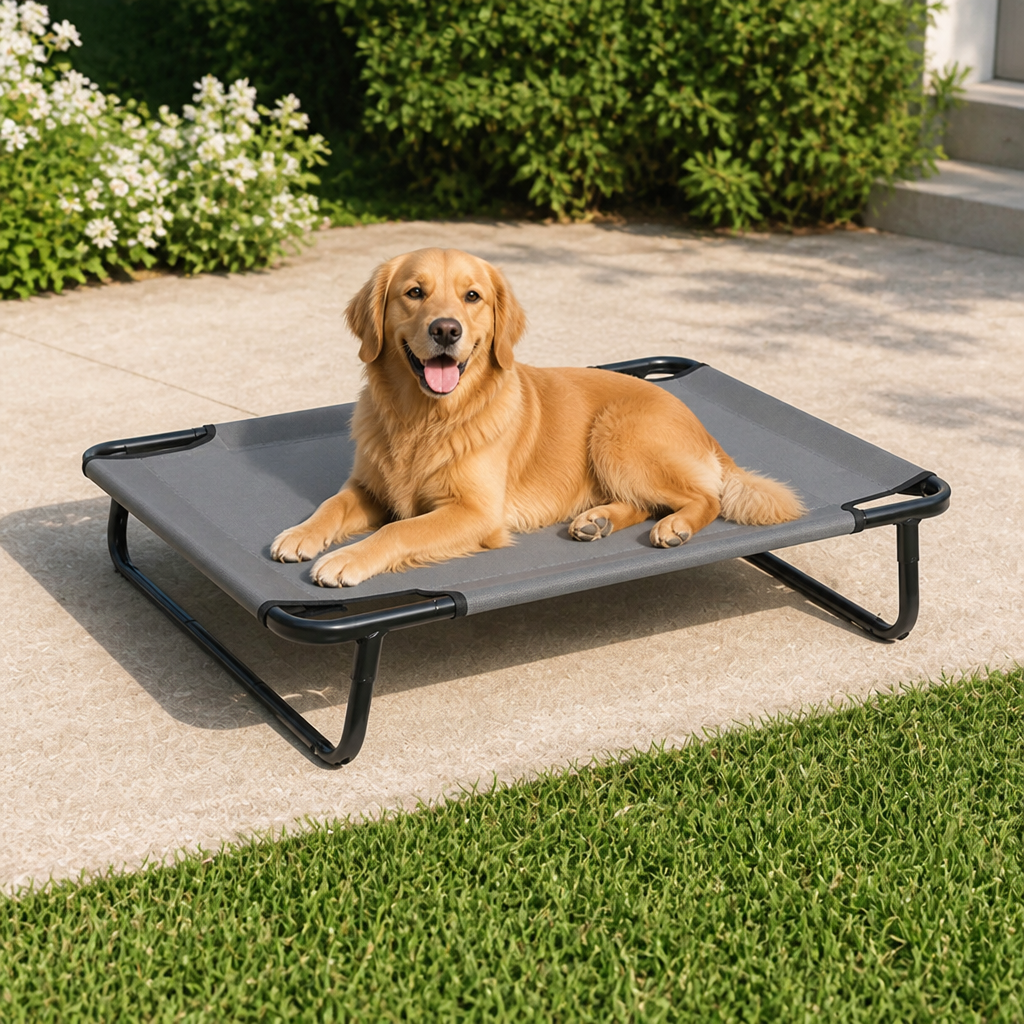 Elevated Cooling Breathable Iron Frame Dog Bed