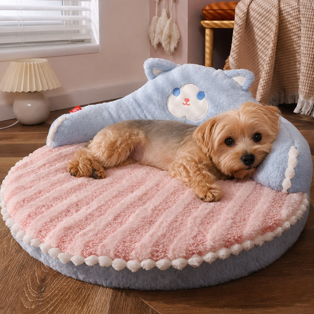 Round Memory Foam Pet Bed Removable Mattress