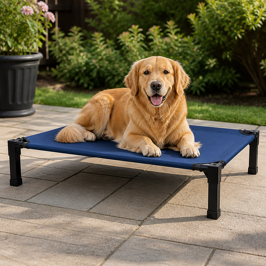 Elevated Cooling Breathable Mesh Dog Bed Metal Frame