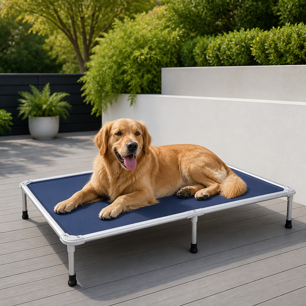 Elevated Cooling Breathable Mesh Dog Bed Aluminum Frame