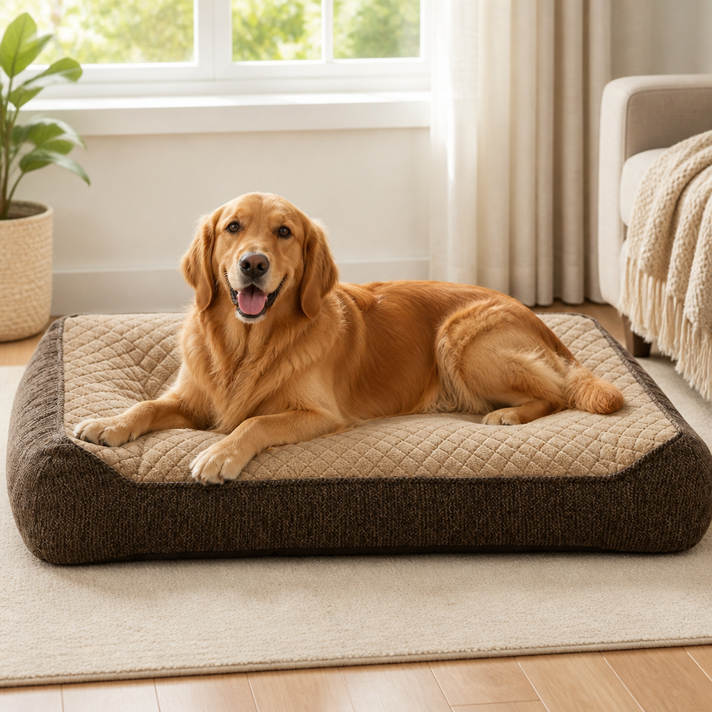 Orthopedic Memory Foam Non-Skid Dog Bed Removable Cover