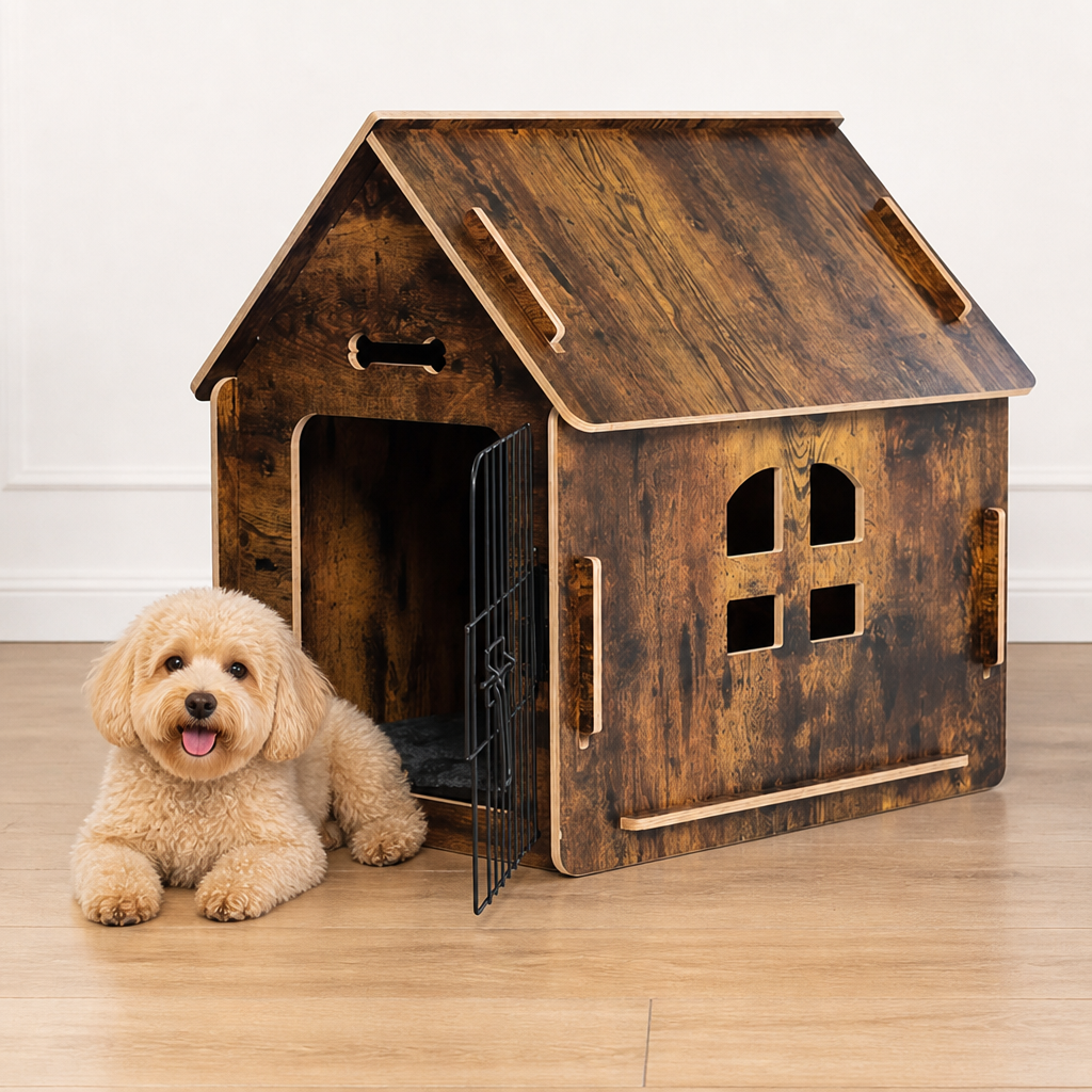 Elevated Ventilated Wood Pet House