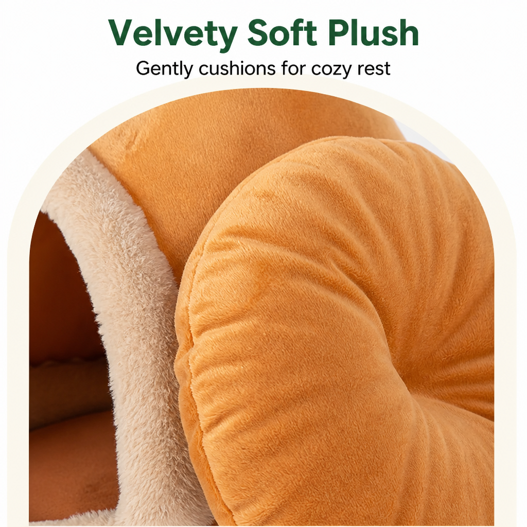 Plush Coral Velvet Cotton Pet Teepee Bed