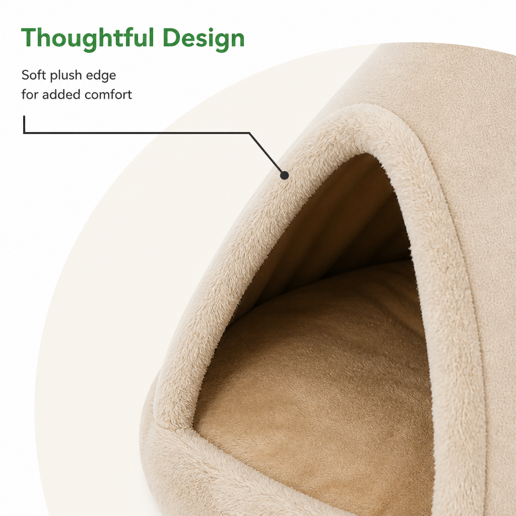 Plush Coral Velvet Cotton Pet Teepee Bed