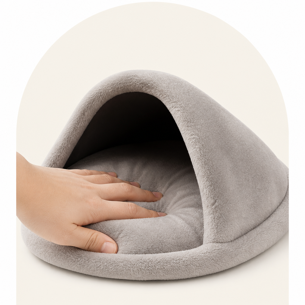 Plush Coral Velvet Cotton Pet Teepee Bed