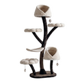 Tail Unity Petal Cat Tree 63.8in 6-Tier Plush Japanese Sisal