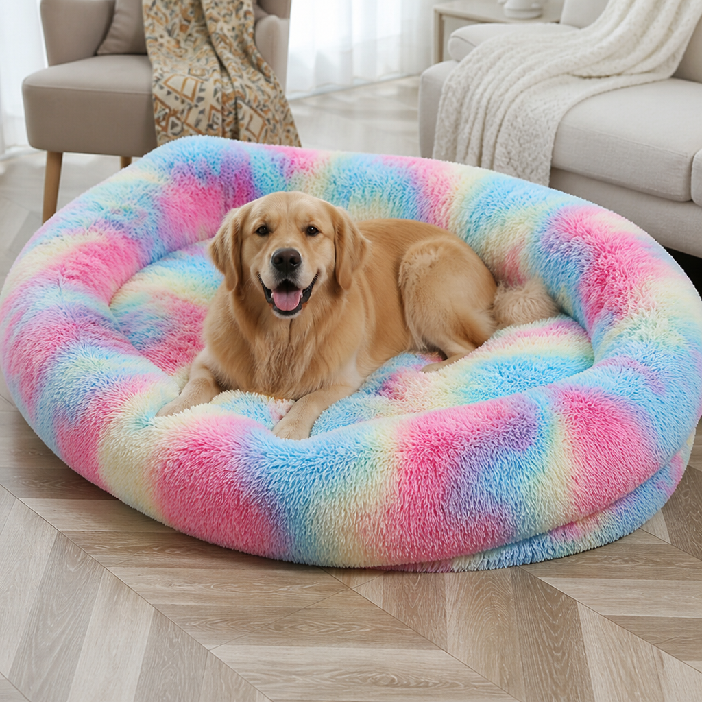 Orthopedic Washable Faux Fur Human Dog Bed Removable Cover