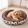 Cozy Plush Oval Pet Bed Removable Cover