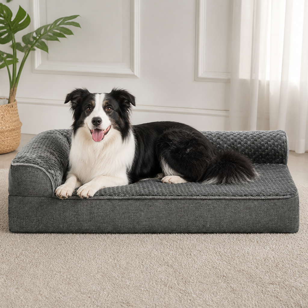 Orthopedic High Density Foam Sherpa Dog Bed Removable Cover