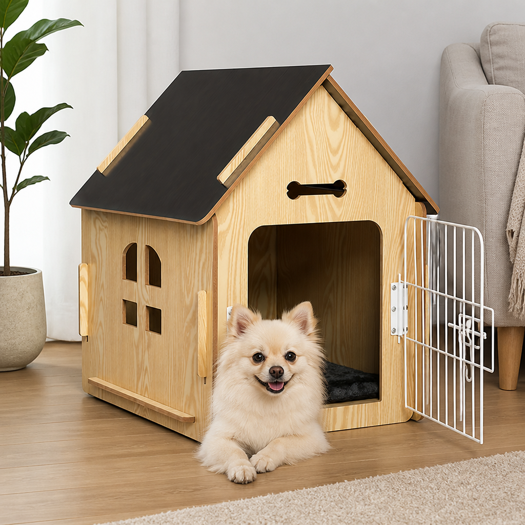 Elevated Ventilated Wood Pet House