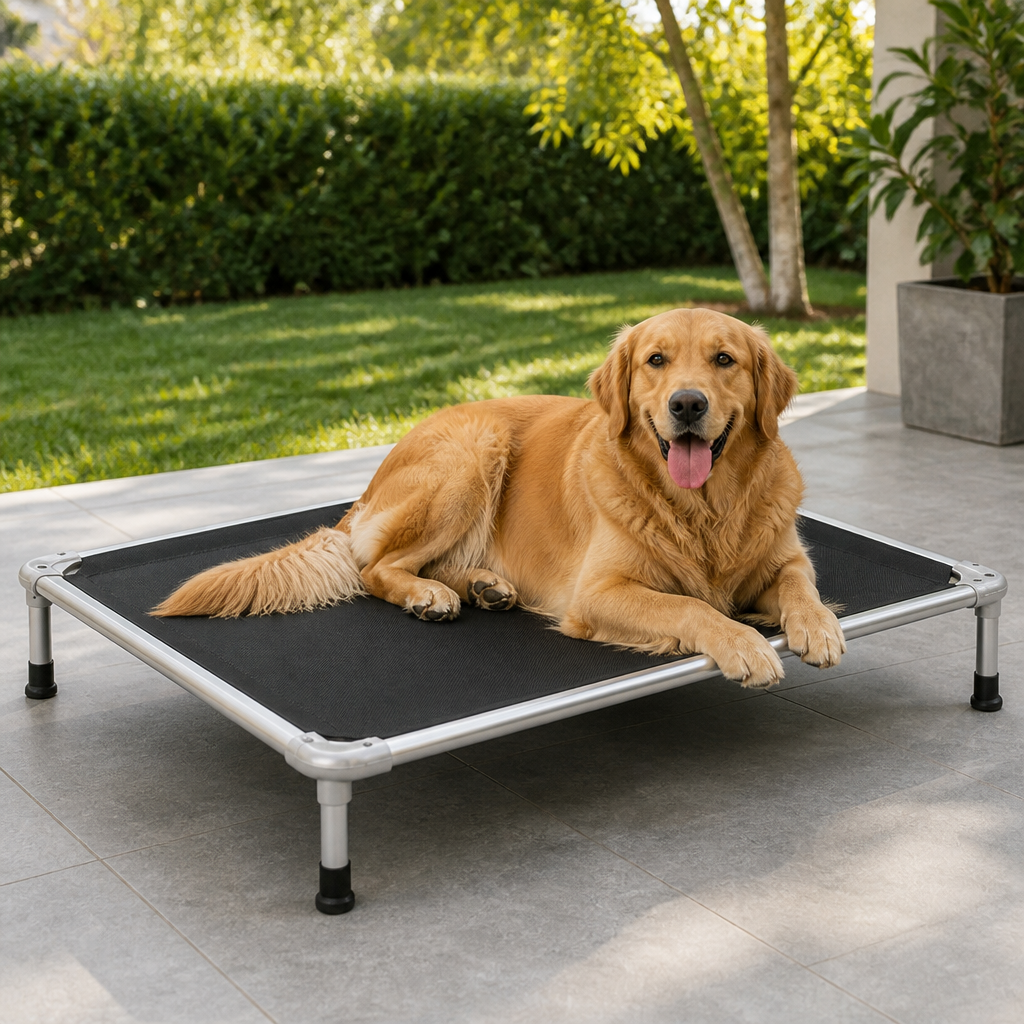 Elevated Cooling Breathable Mesh Dog Bed Aluminum Frame
