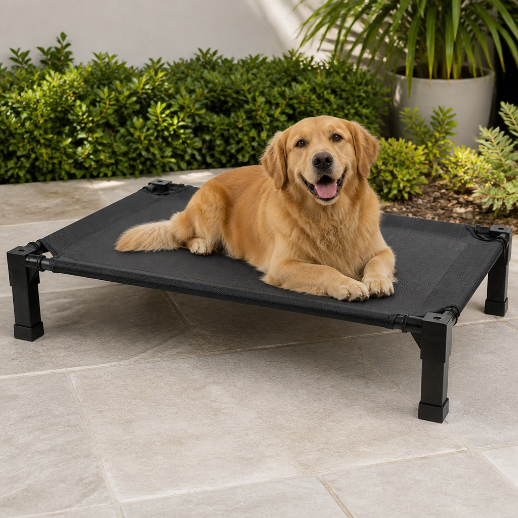 Elevated Cooling Breathable Mesh Dog Bed Metal Frame