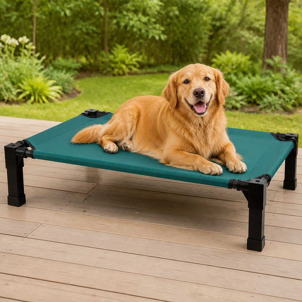 Elevated Cooling Breathable Mesh Dog Bed Metal Frame