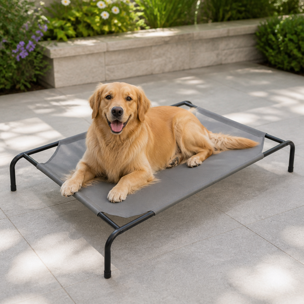 Elevated Cooling Breathable Mesh Dog Bed Metal Frame