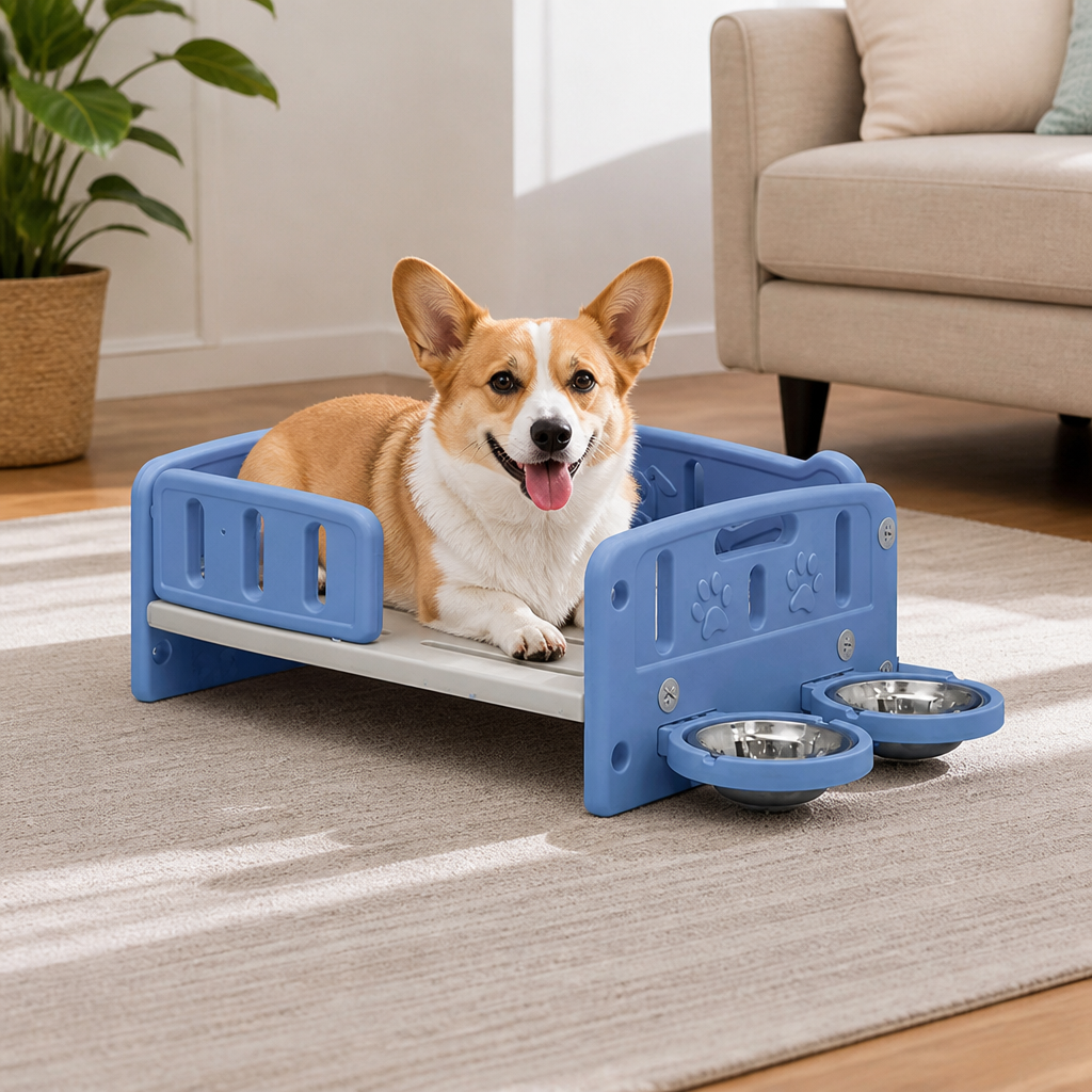 Orthopedic Calming Plush Elevated Entry Pet Sofa Bed