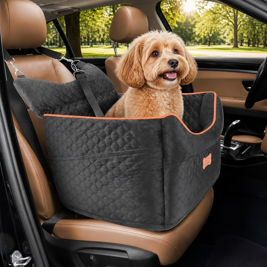 Elevated Dog Car Booster Seat Removable Washable Bed