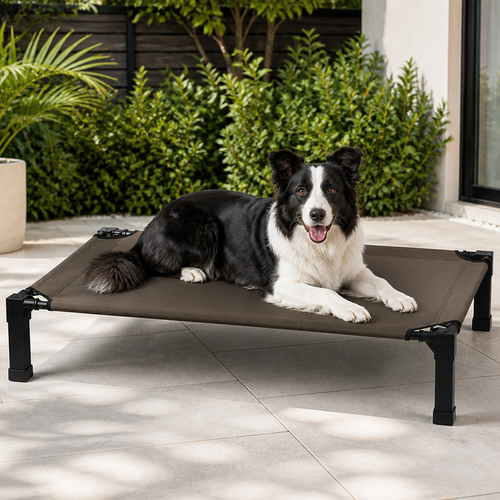 Elevated Cooling Aluminum Outdoor Dog Bed Removable Canopy