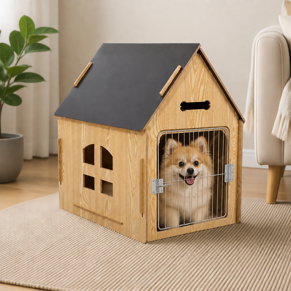 Elevated Ventilated Wood Pet House